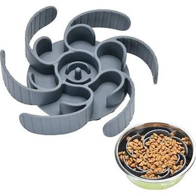 Inserto de tazón para perro con alimentador lento ajustable